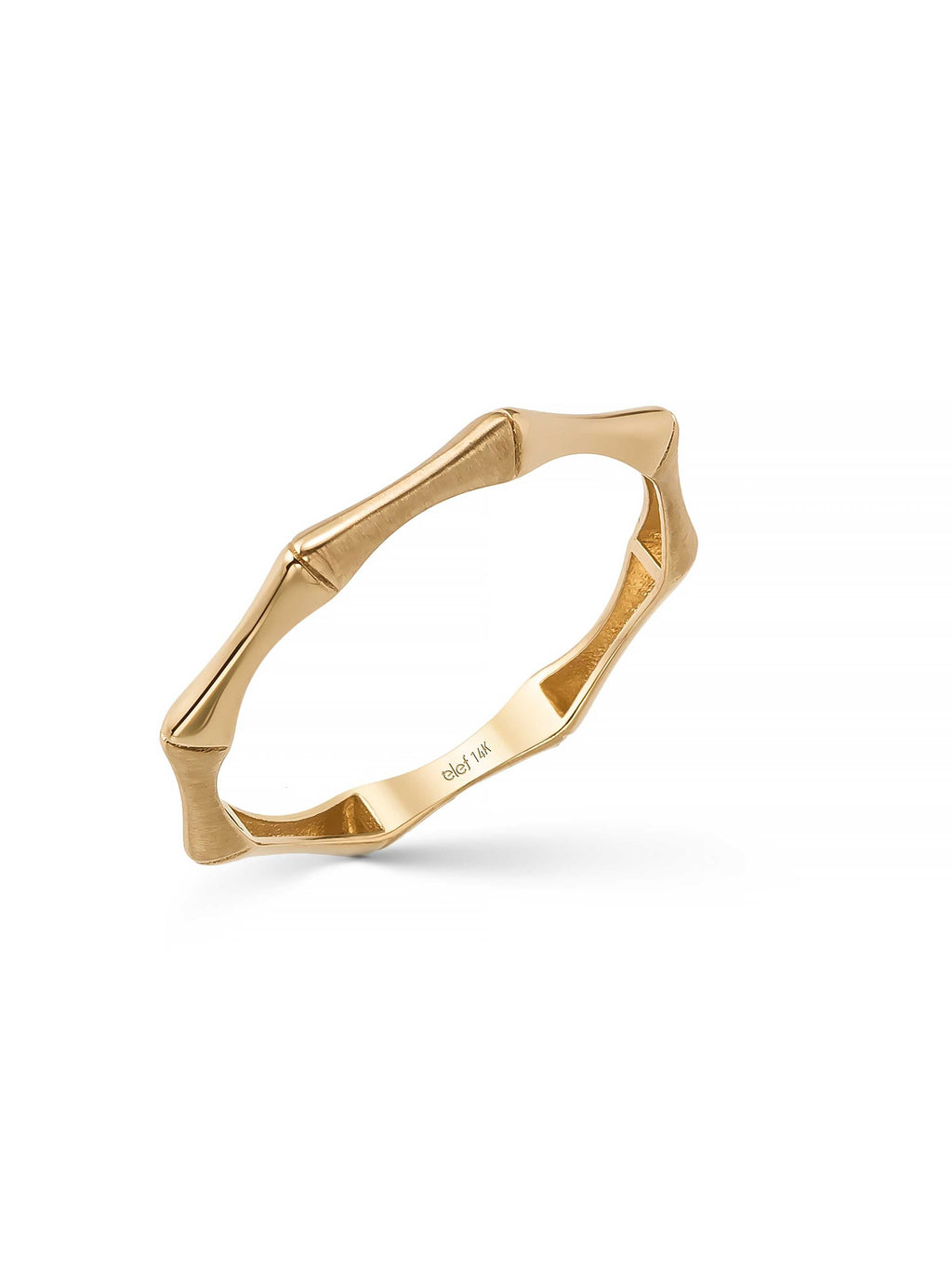 Bambu Formlu Minimal 14K Altın Yüzük - Elef Kuyumculuk