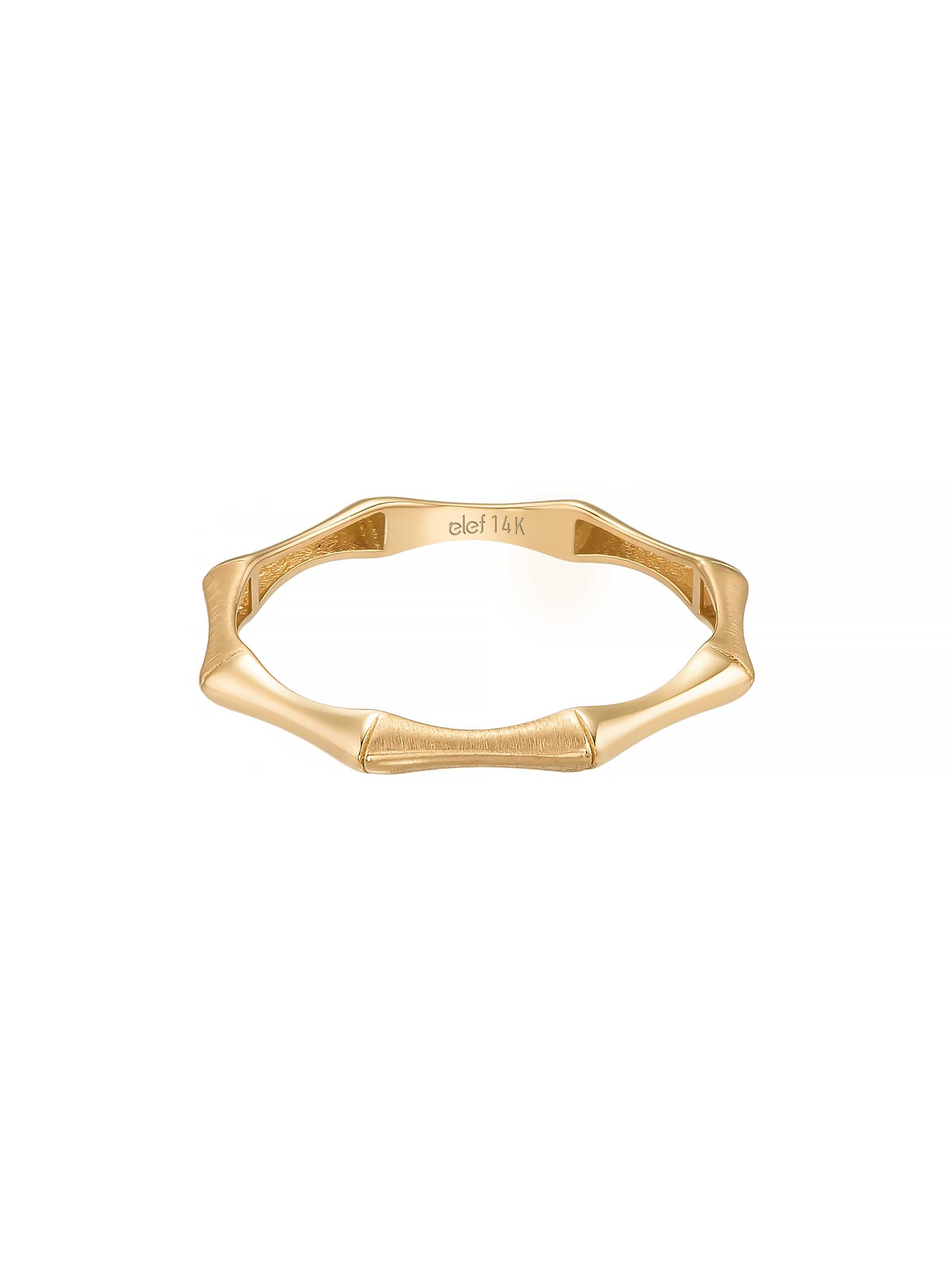Bambu Formlu Minimal 14K Altın Yüzük - Elef Kuyumculuk