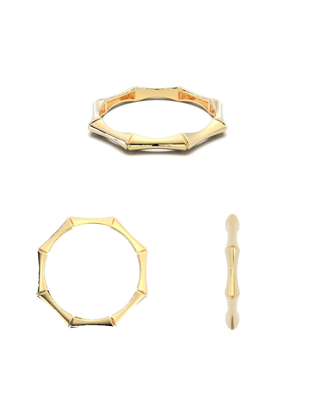 Bambu Formlu Minimal 14K Altın Yüzük - Elef Kuyumculuk
