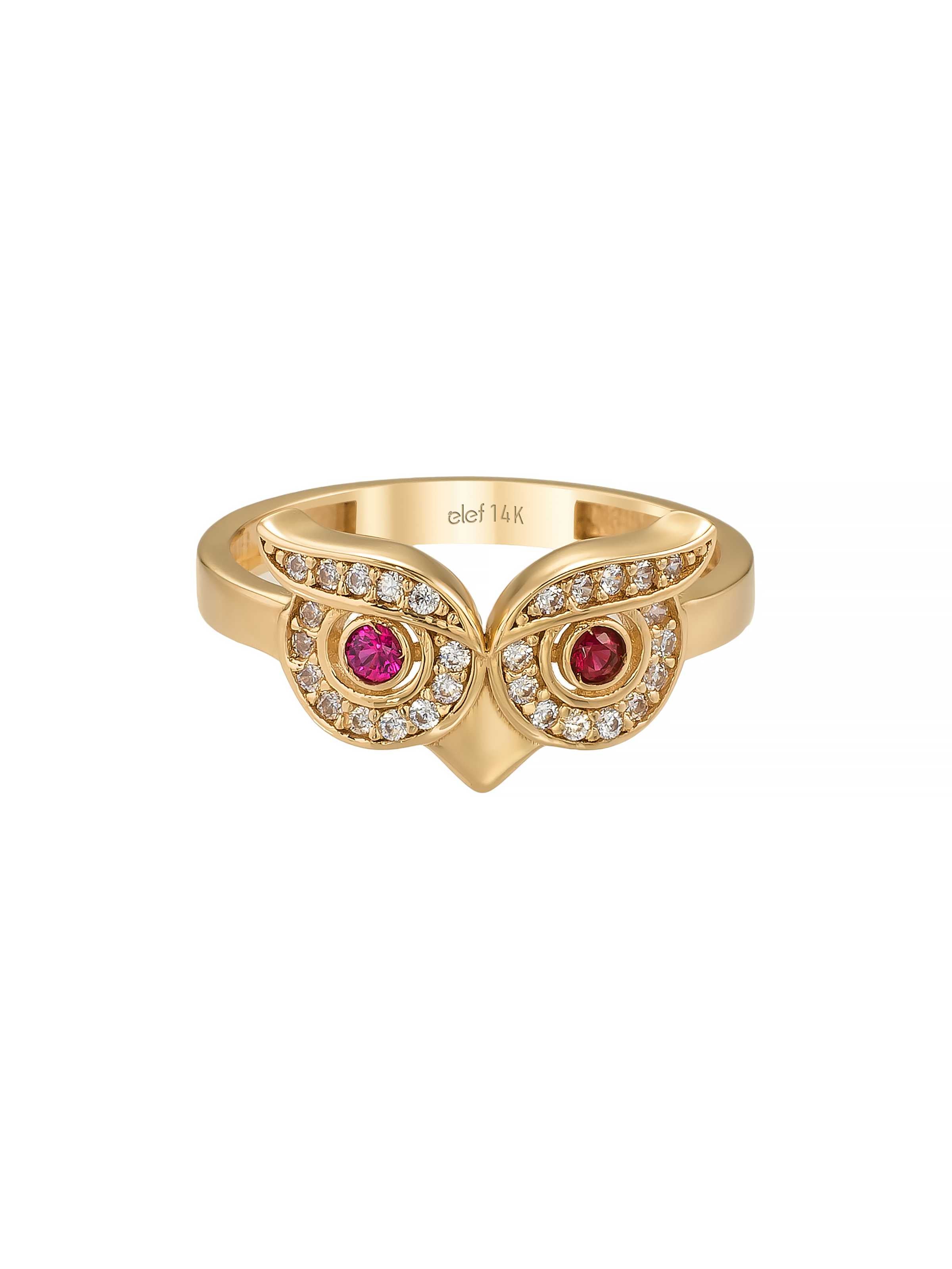 Baykuş Figürlü Vintage 14K Altın Yüzük - Elef Kuyumculuk