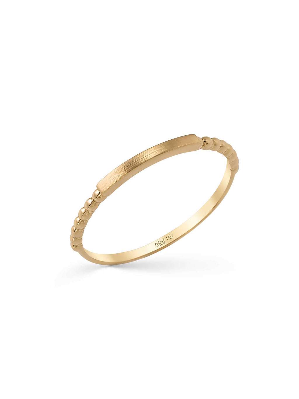 Bilye Dokulu Minimal 14K Altın Yüzük - Elef Kuyumculuk