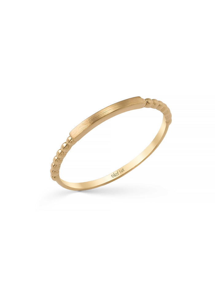 Bilye Dokulu Minimal 14K Altın Yüzük