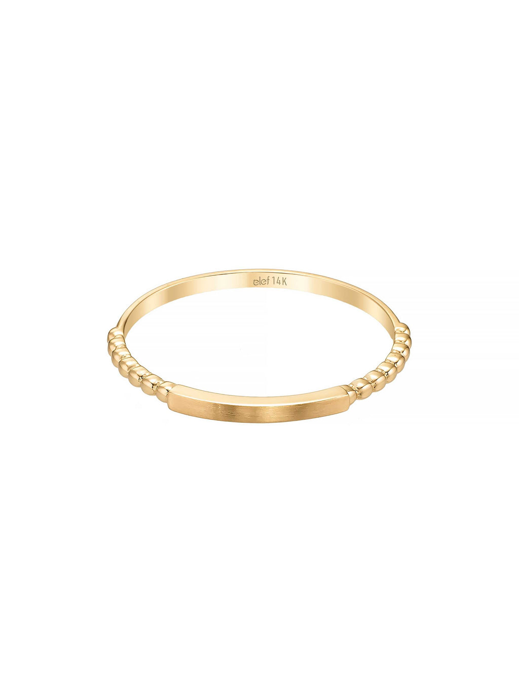 Bilye Dokulu Minimal 14K Altın Yüzük - Elef Kuyumculuk