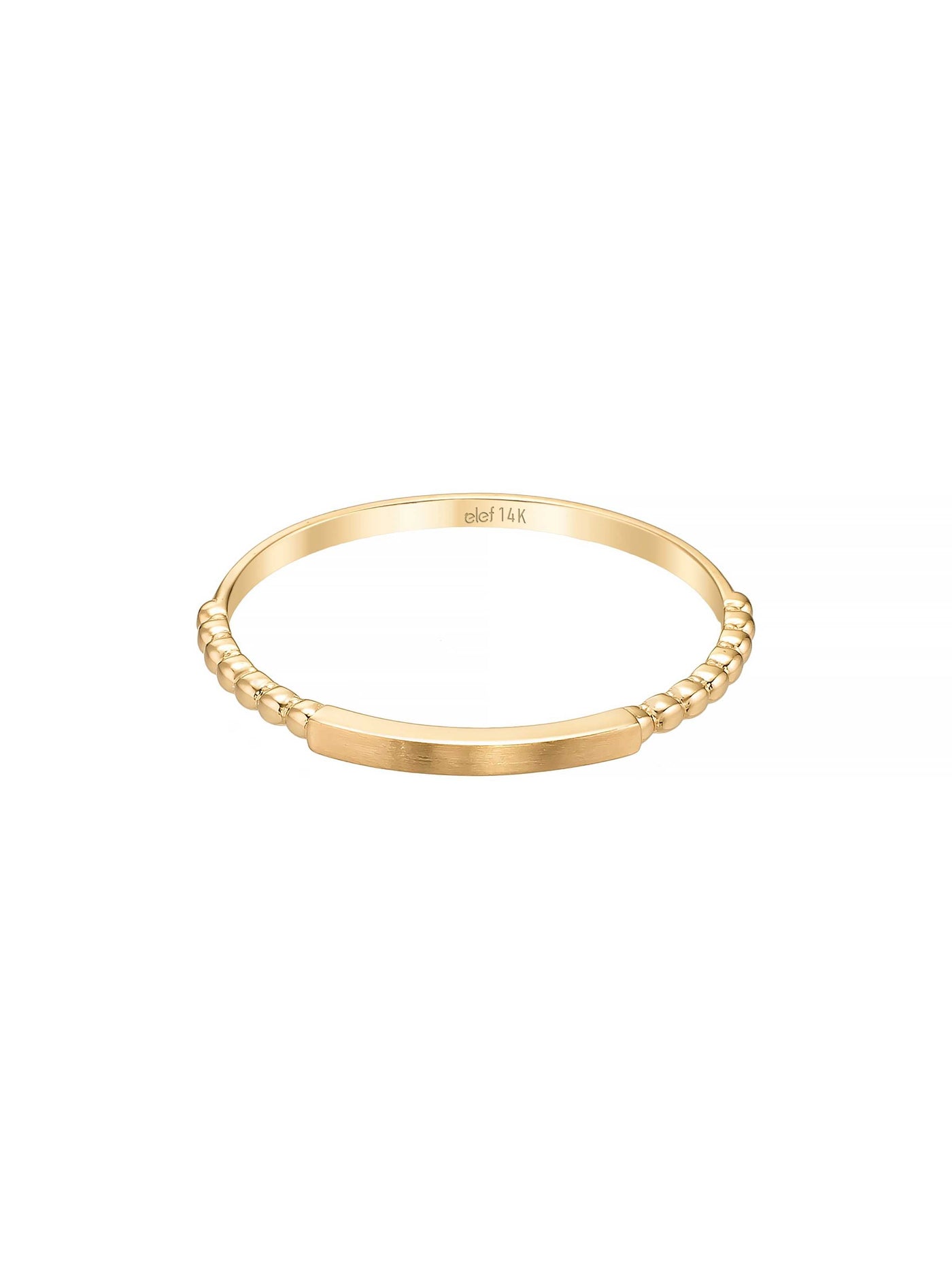 Bilye Dokulu Minimal 14K Altın Yüzük - Elef Kuyumculuk