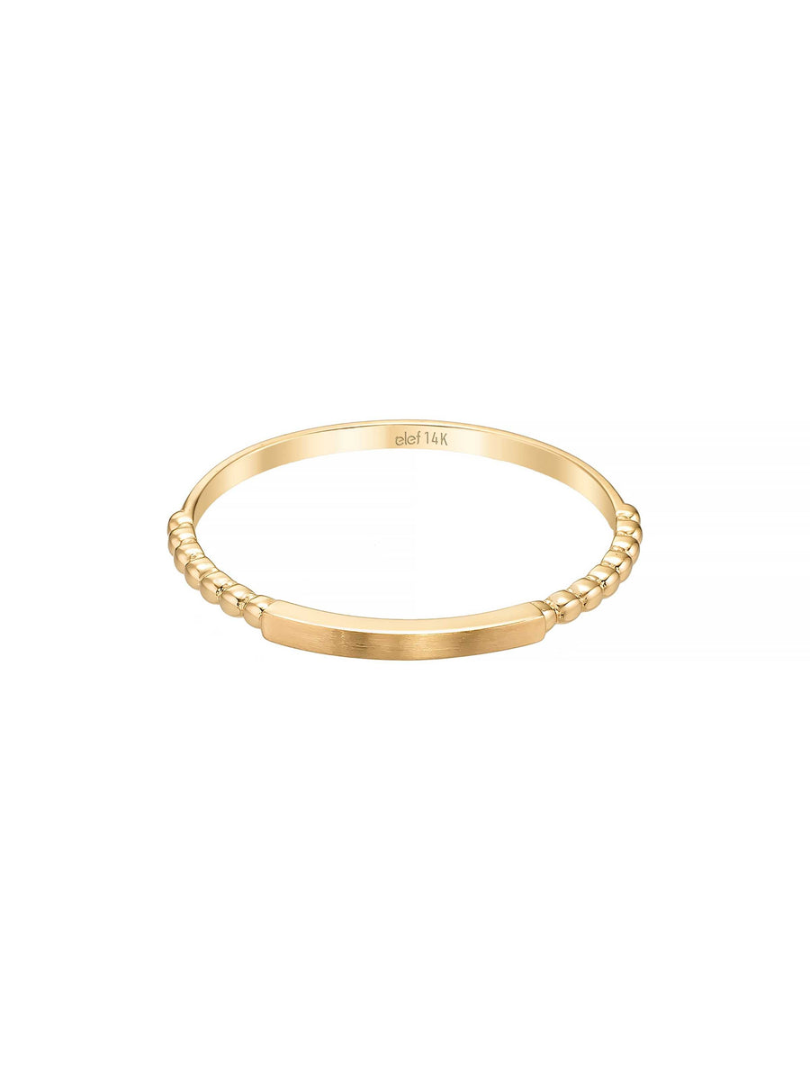 Bilye Dokulu Minimal 14K Altın Yüzük