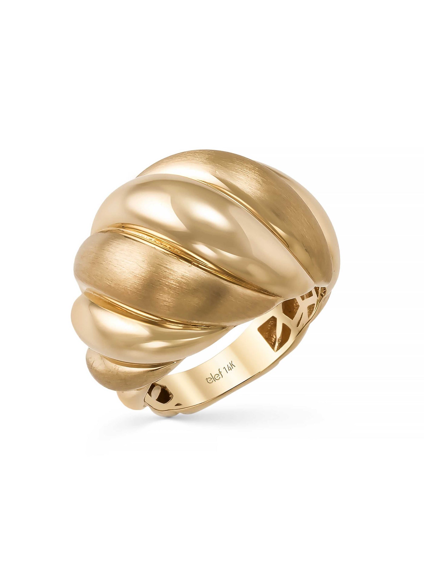 Bombeli Burgulu Vintage 14K Altın Yüzük - Elef Kuyumculuk
