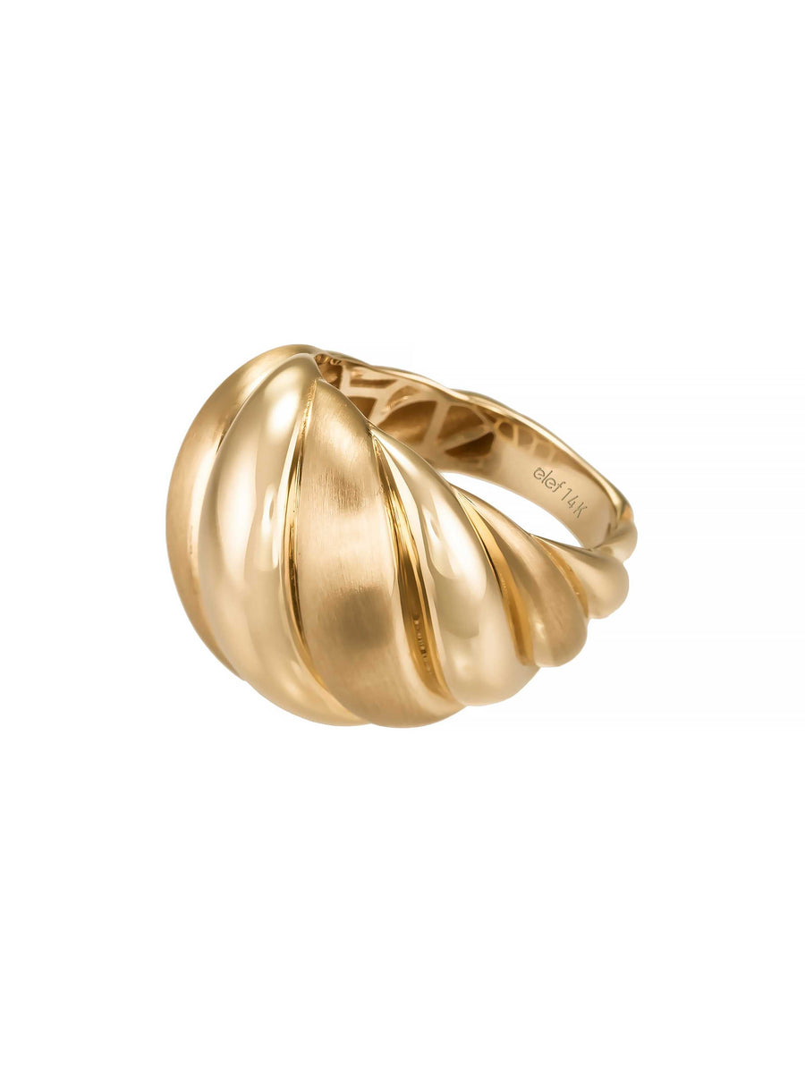 Bombeli Burgulu Vintage 14K Altın Yüzük