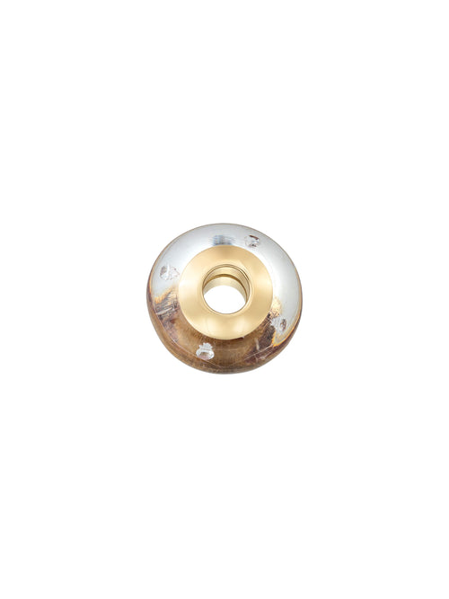 Bordo Derinlik Detaylı 14K Altın Murano Cam Charm - Elef Kuyumculuk