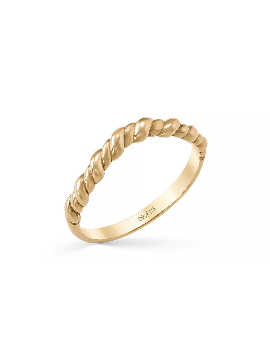 Bükümlü Minimal 14K Altın Yüzük
