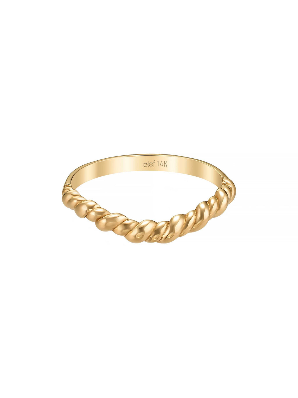 Bükümlü Minimal 14K Altın Yüzük - Elef Kuyumculuk