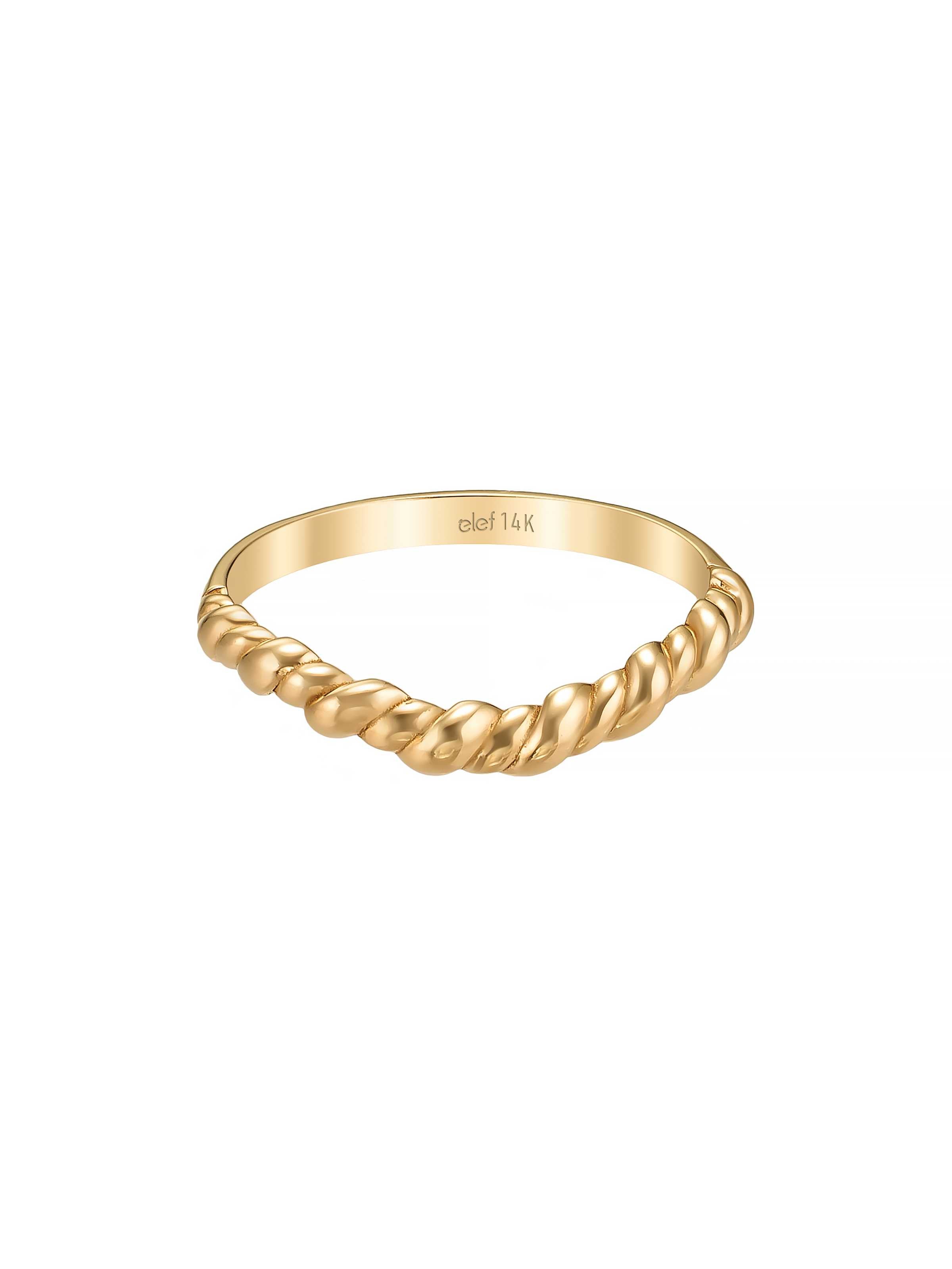 Bükümlü Minimal 14K Altın Yüzük - Elef Kuyumculuk
