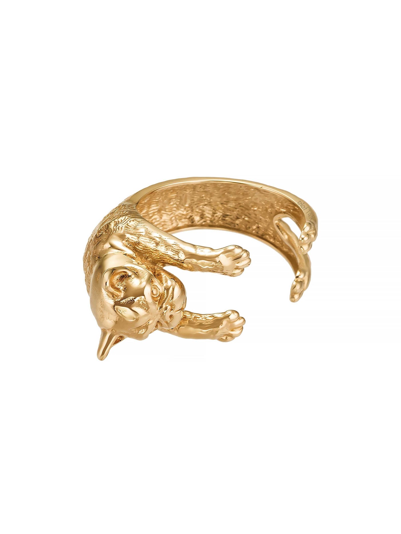 Bulldog Figürlü 14K Altın Yüzük - Elef Kuyumculuk