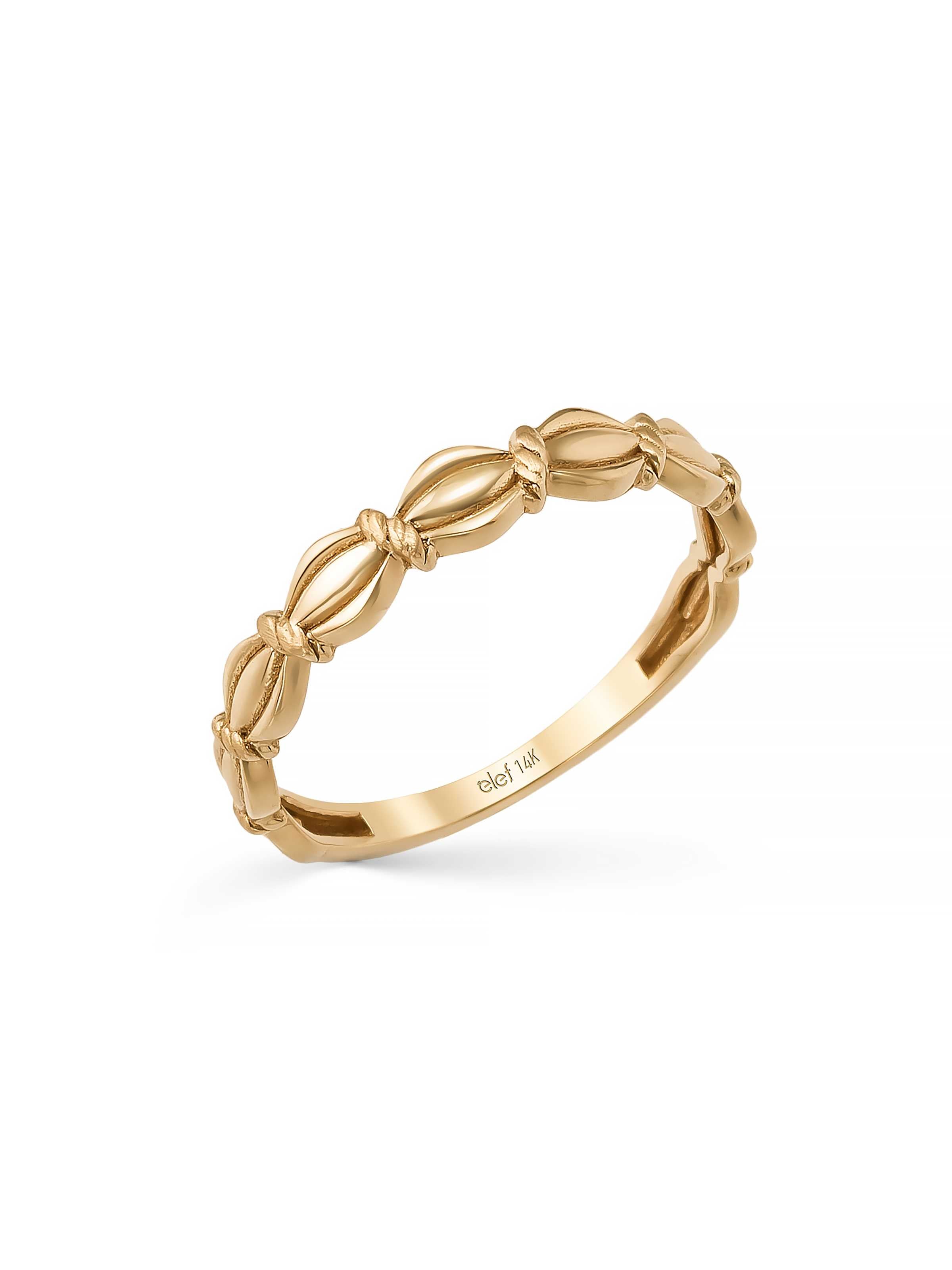 Burgu Detaylı Vintage 14K Altın Yüzük - Elef Kuyumculuk