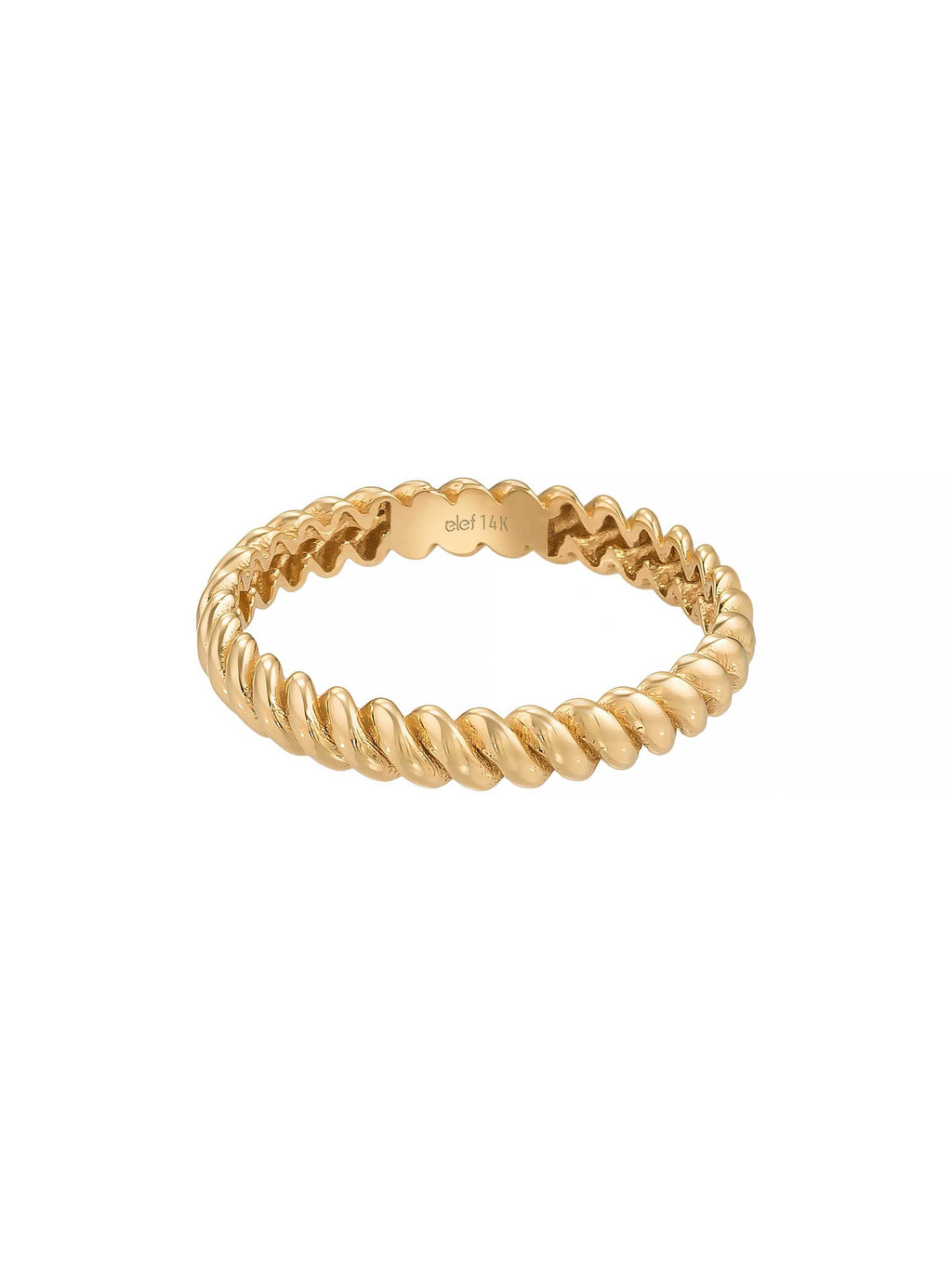 Burgu Dokulu Minimal 14K Altın Yüzük - Elef Kuyumculuk