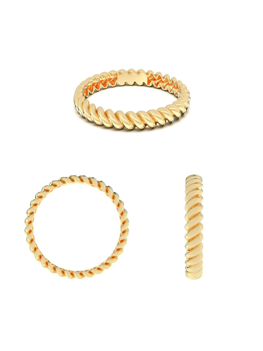 Burgu Dokulu Minimal 14K Altın Yüzük - Elef Kuyumculuk
