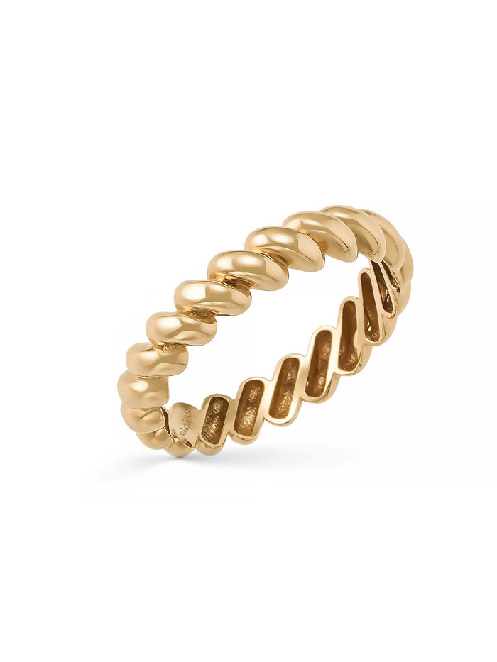 Burgu Formlu Minimal 14K Altın Yüzük