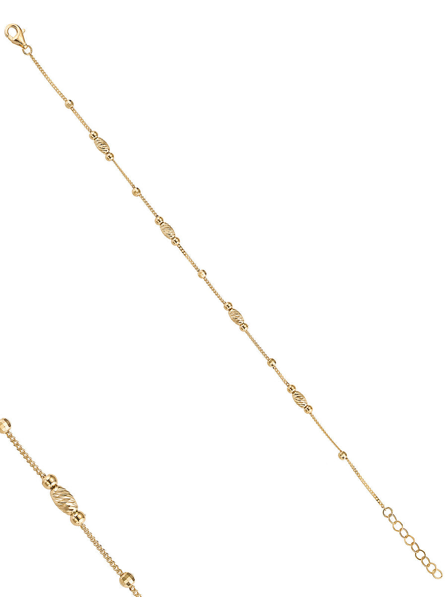 Burgulu Dorika Detaylı 14K Altın Bileklik
