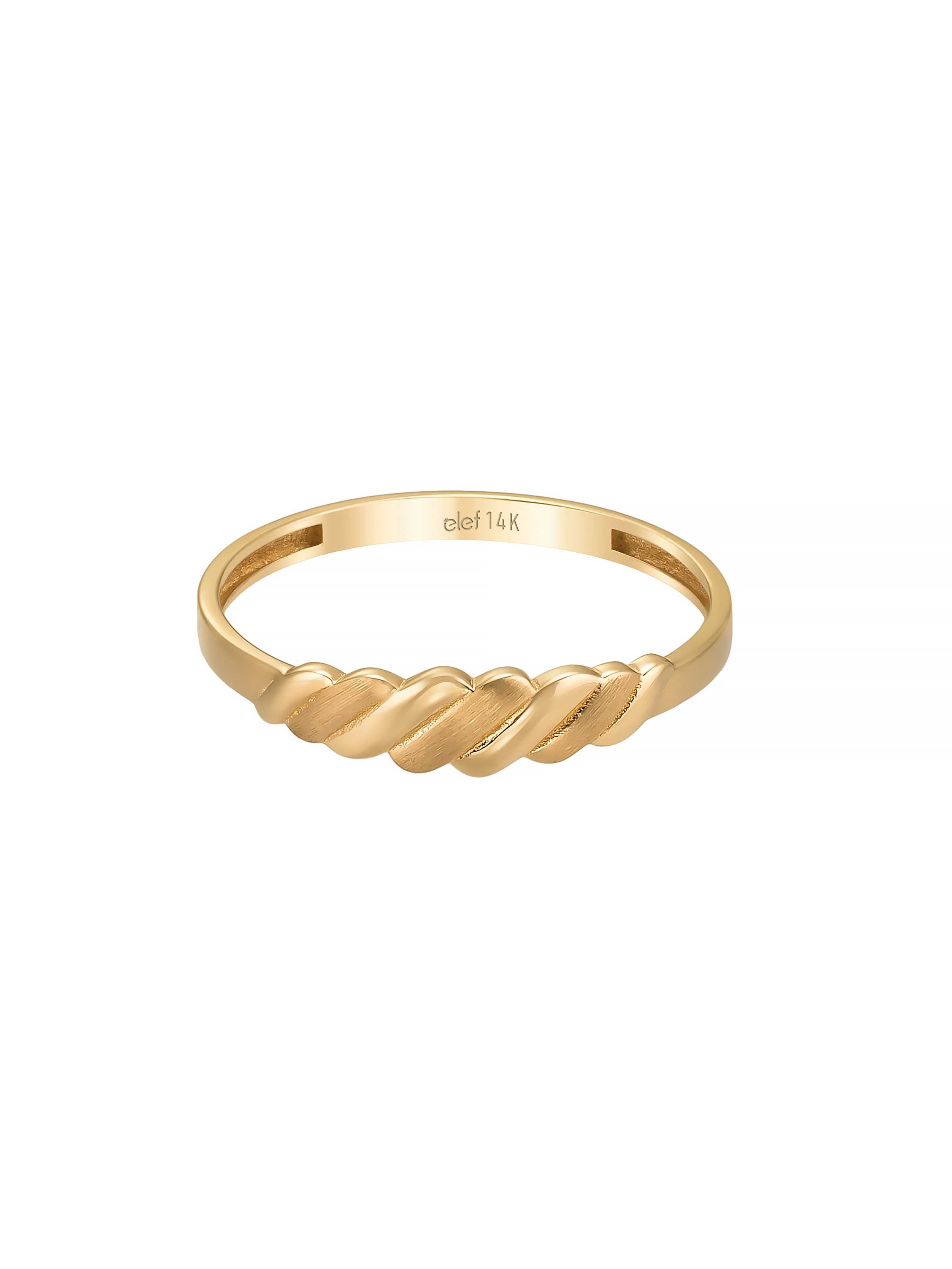 Burgulu Formlu Minimal 14K Altın Yüzük - Elef Kuyumculuk