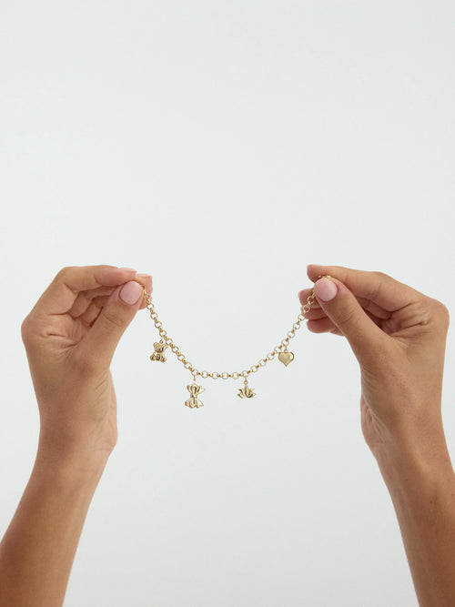 Charm Figürlü 14K Altın Bileklik - Elef Kuyumculuk