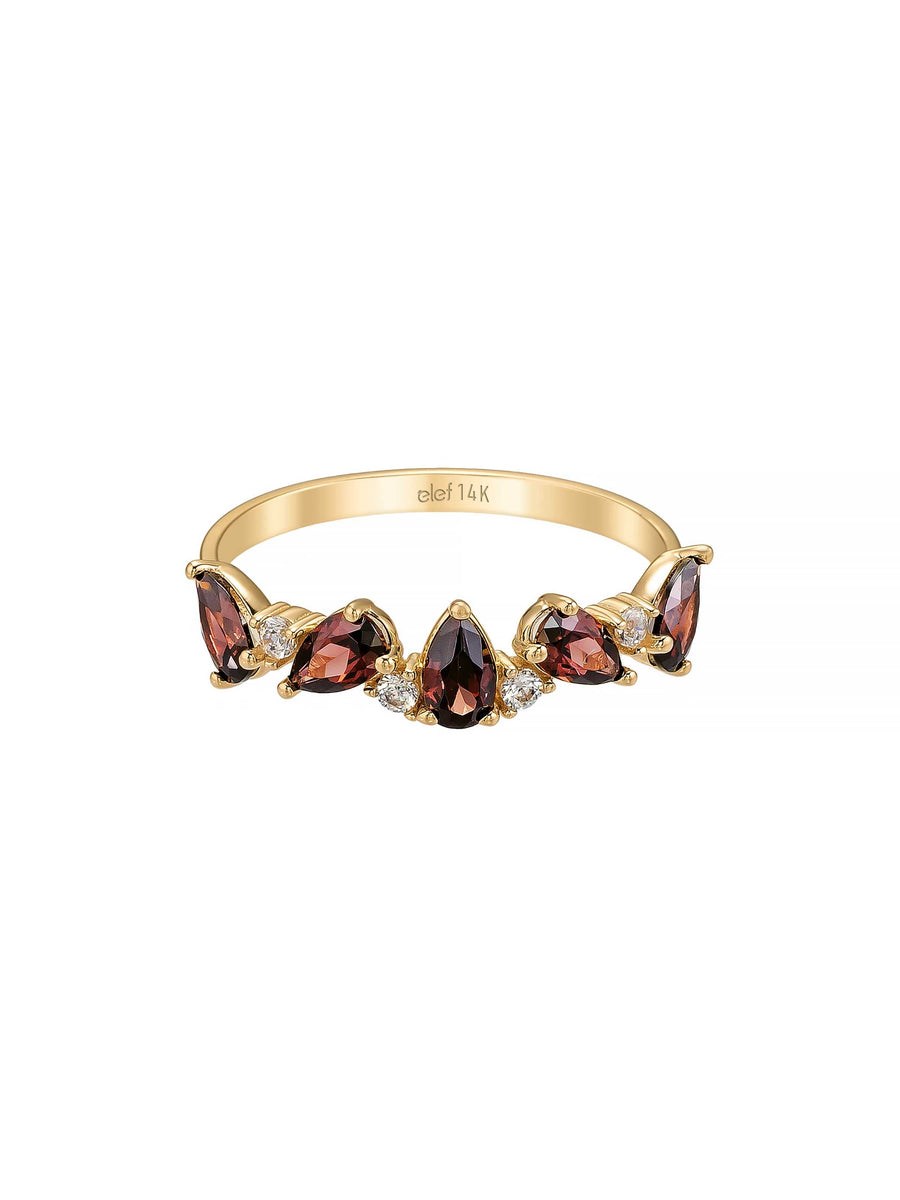 Damla Kesim Fümeli Modern 14K Altın Yüzük
