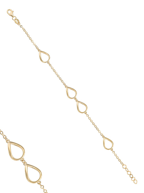 Damlamsı Halkalı Minimal 14K Altın Bileklik - Elef Kuyumculuk