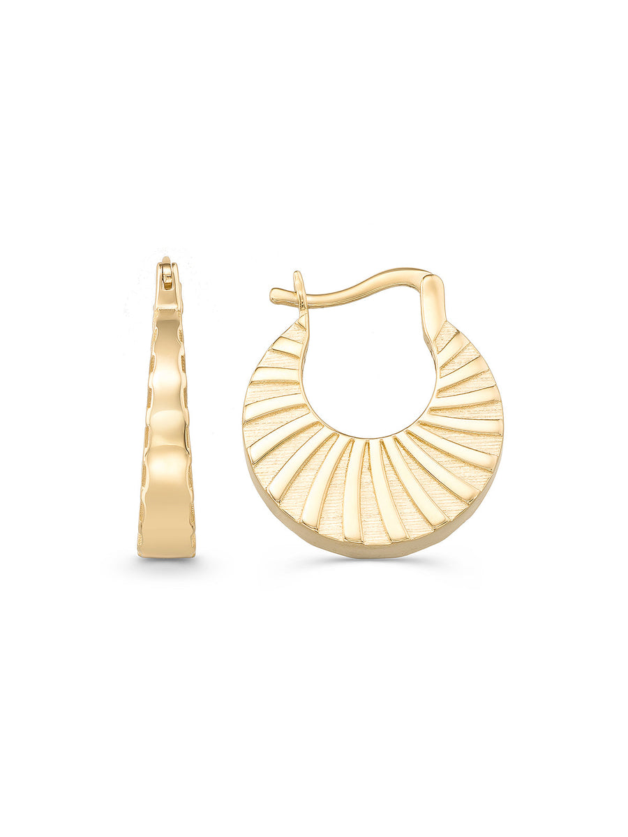 Deniz Kabuğu Formlu 14K Altın Küpe