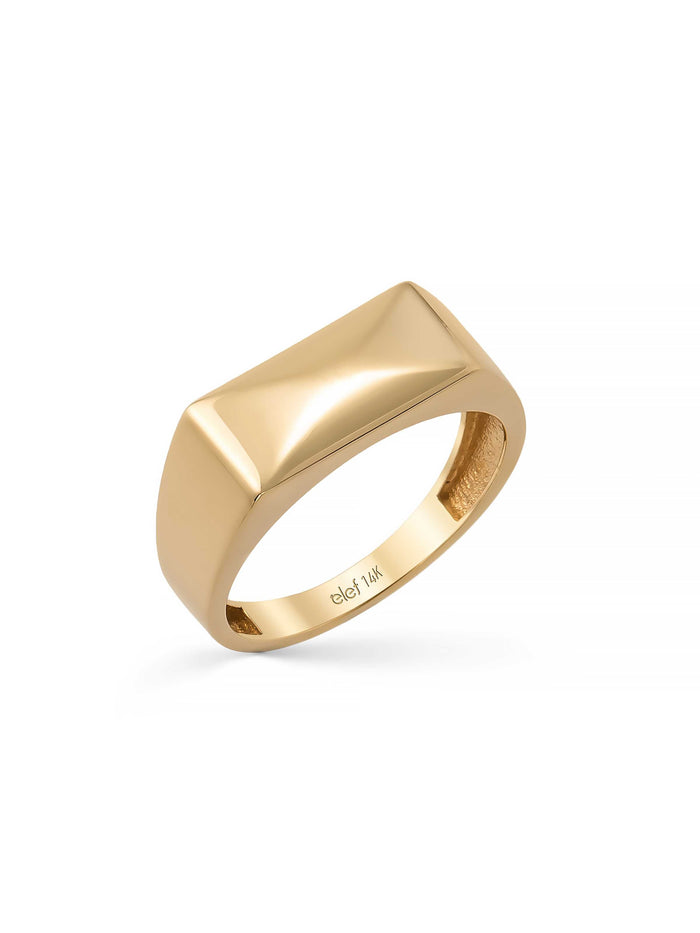Dikdörtgen Formlu Minimal 14K Altın Yüzük