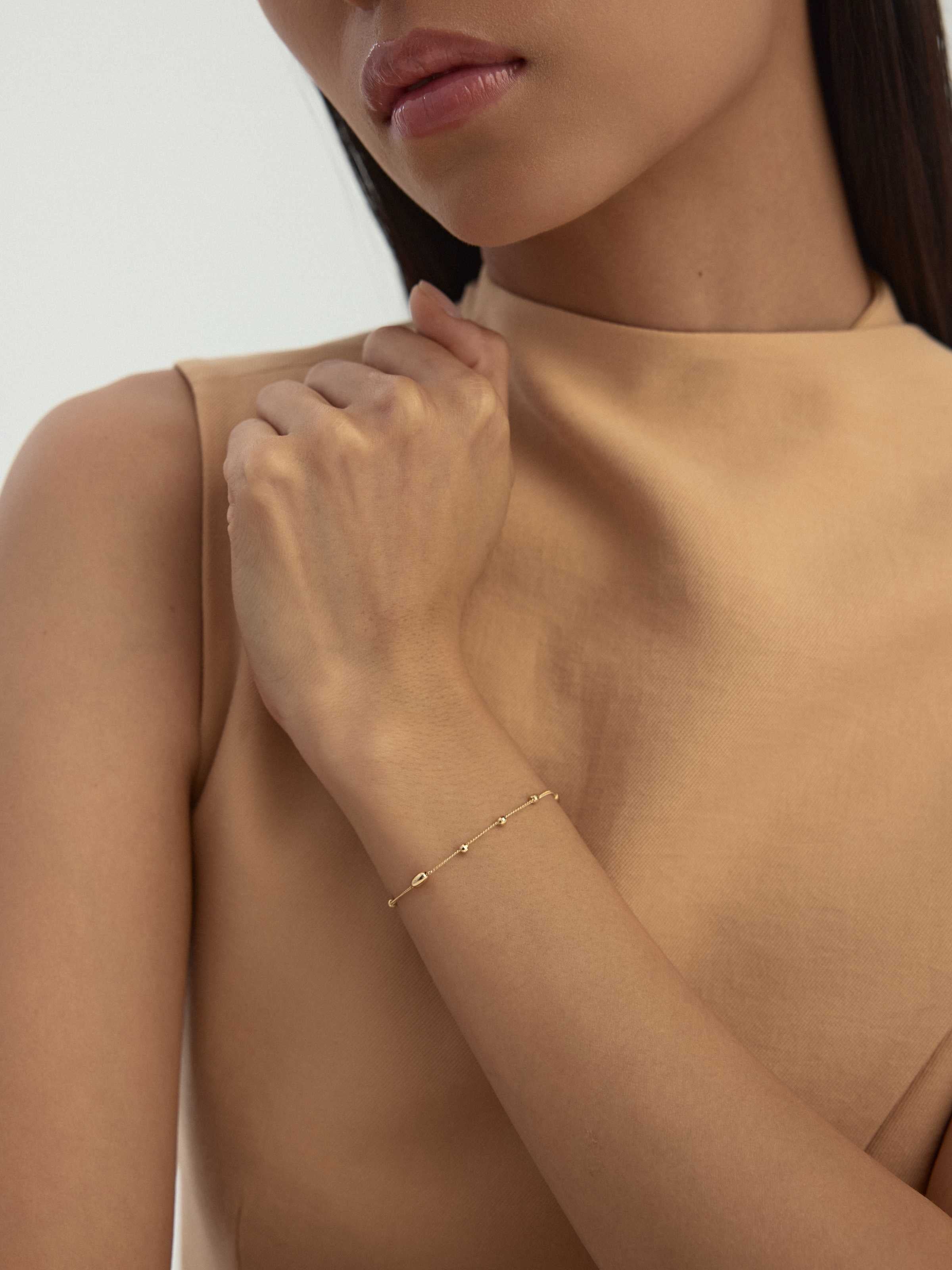 Dorika ve Oval Formlu Minimal 14K Altın Bileklik - Elef Kuyumculuk