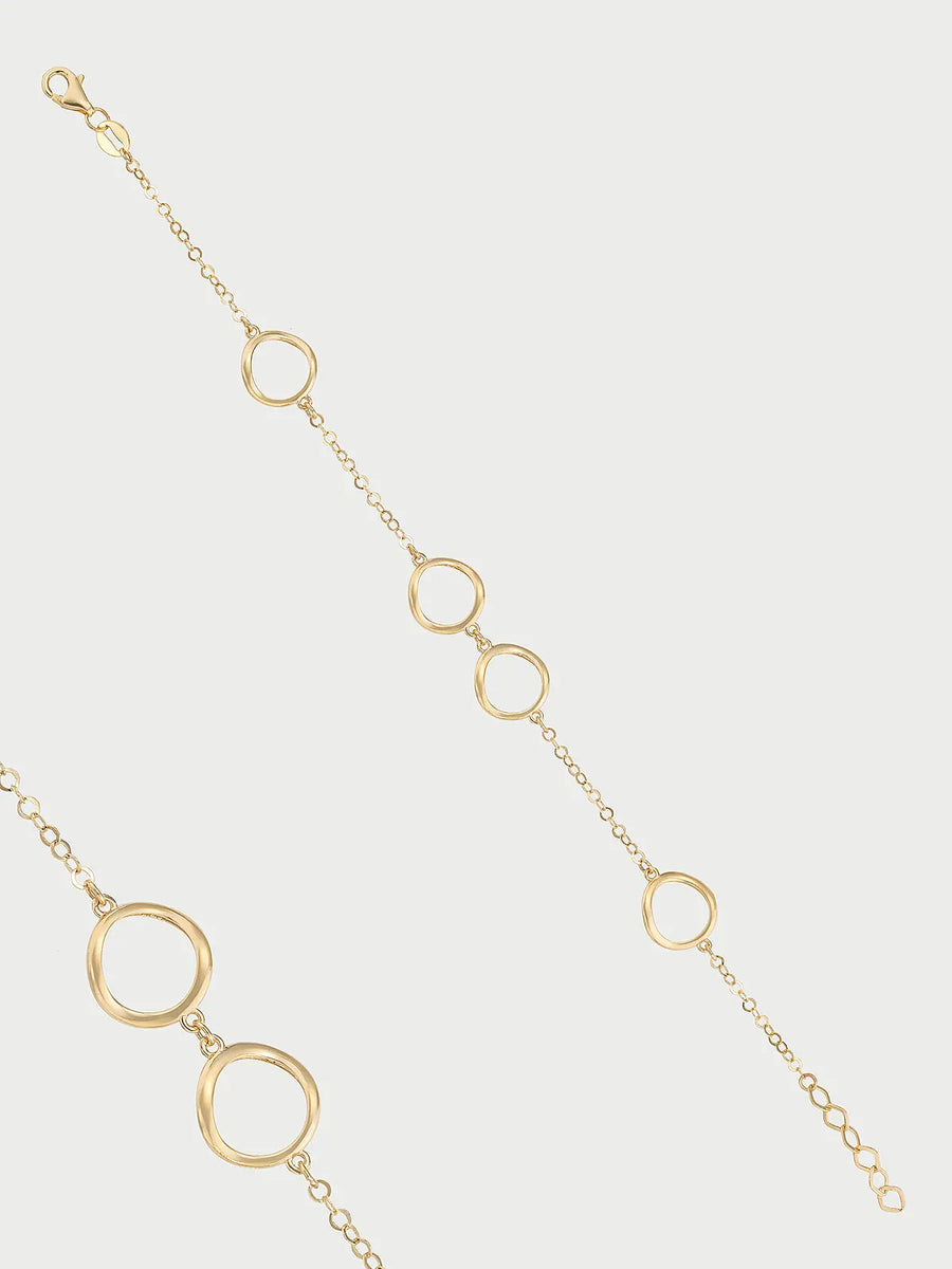 Dört Halkalı Modern Form 14K Altın Bileklik