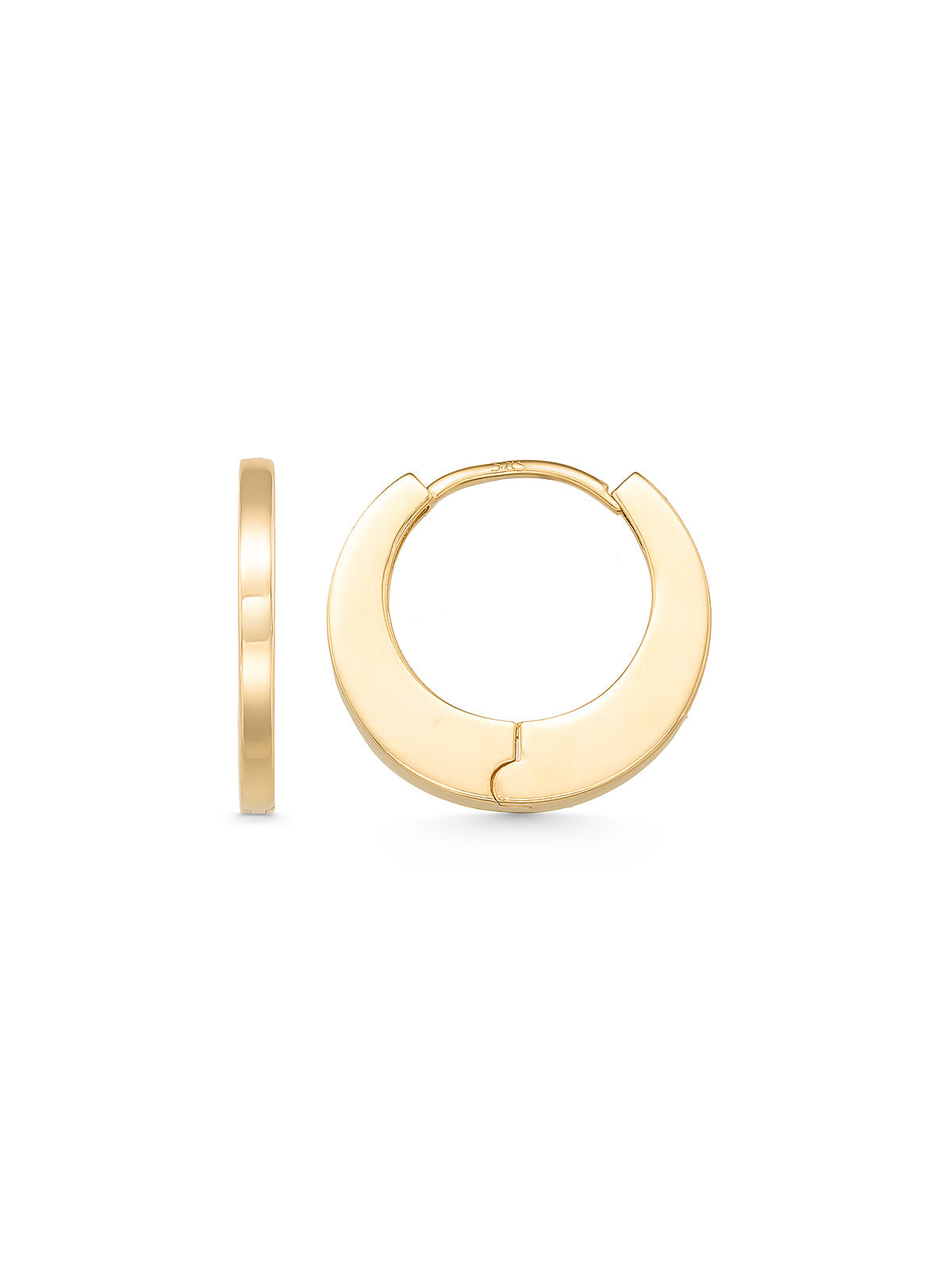 Düz Formlu Minimal 14K Altın Halka Küpe - Elef Kuyumculuk