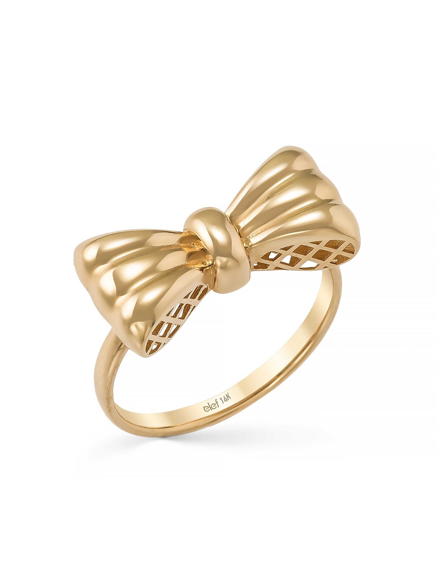 Fiyonk Formlu Modern 14K Altın Yüzük - Elef Kuyumculuk