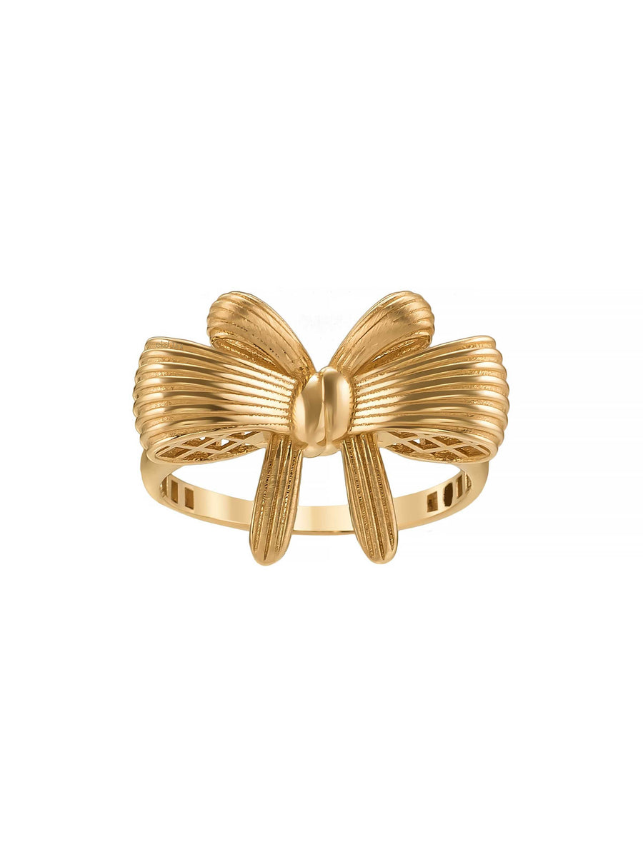 Fiyonk Formlu Romantik 14K Altın Yüzük