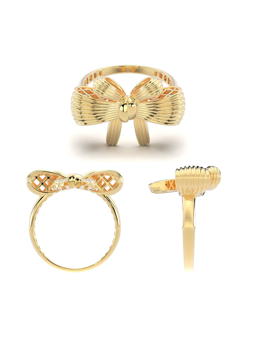 Fiyonk Formlu Romantik 14K Altın Yüzük - Elef Kuyumculuk