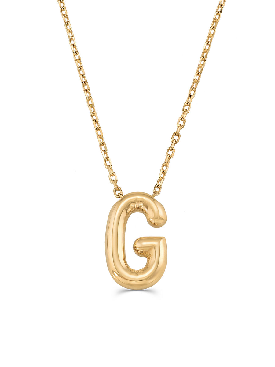 G Harfi Sade 14K Altın Harf Kolye