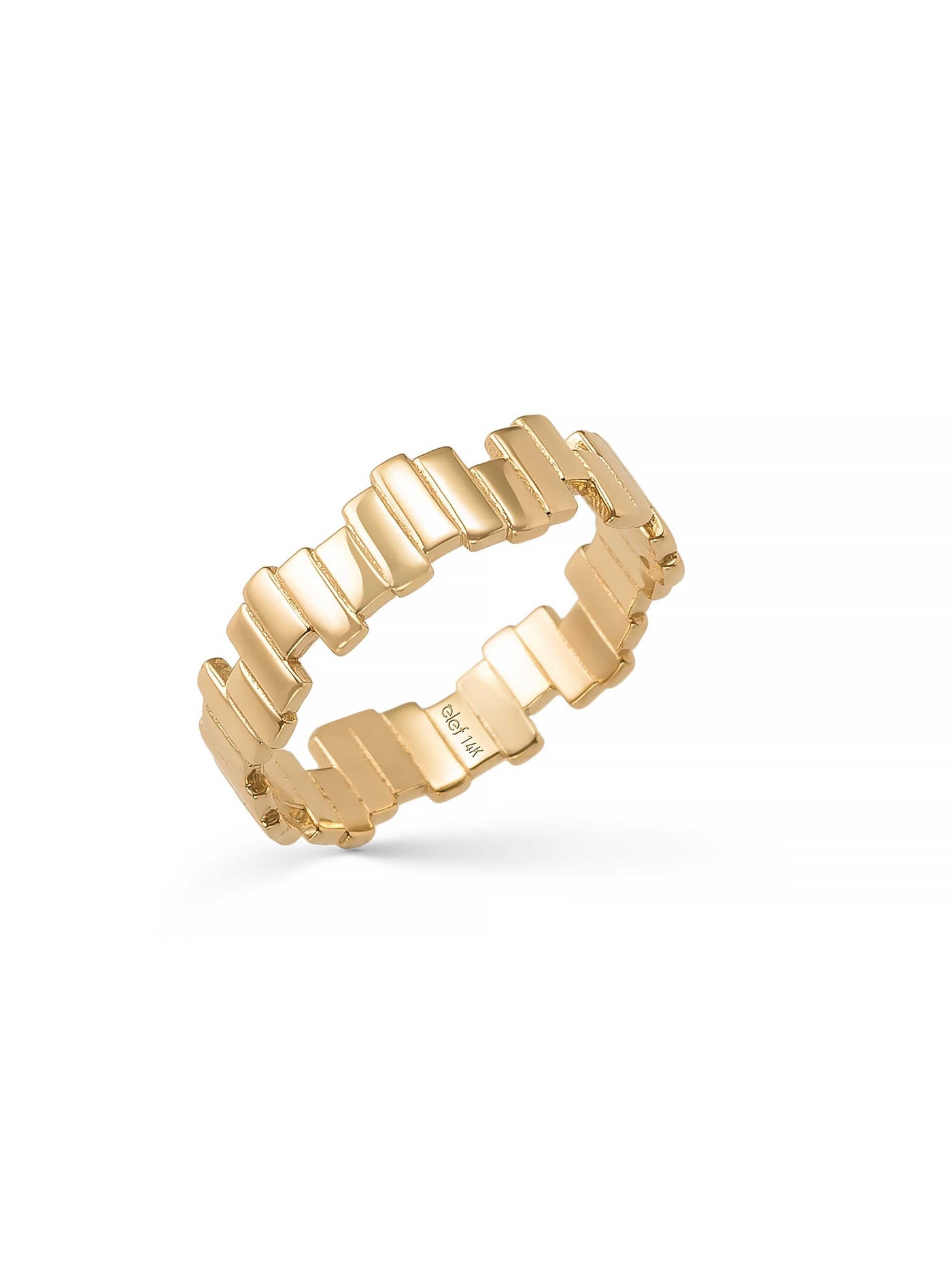 Geometrik Doku Modern 14K Altın Yüzük - Elef Kuyumculuk