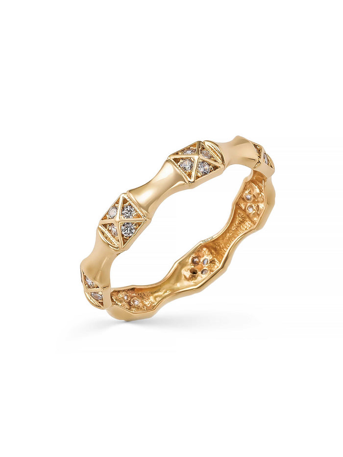 Geometrik Formlu Modern 14K Altın Yüzük