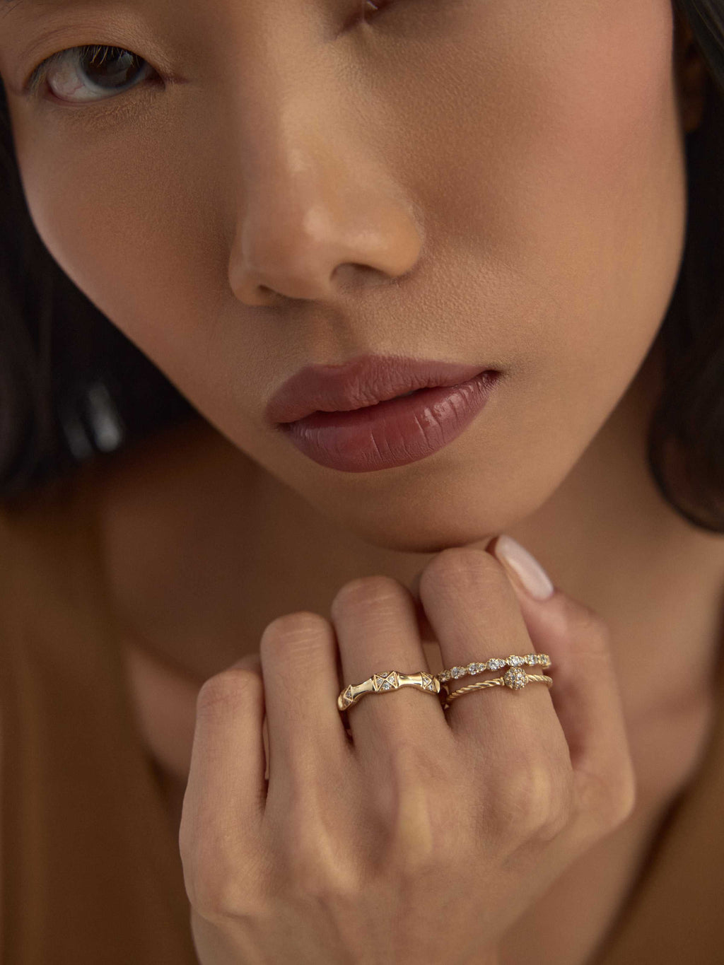 Geometrik Formlu Modern 14K Altın Yüzük - Elef Kuyumculuk