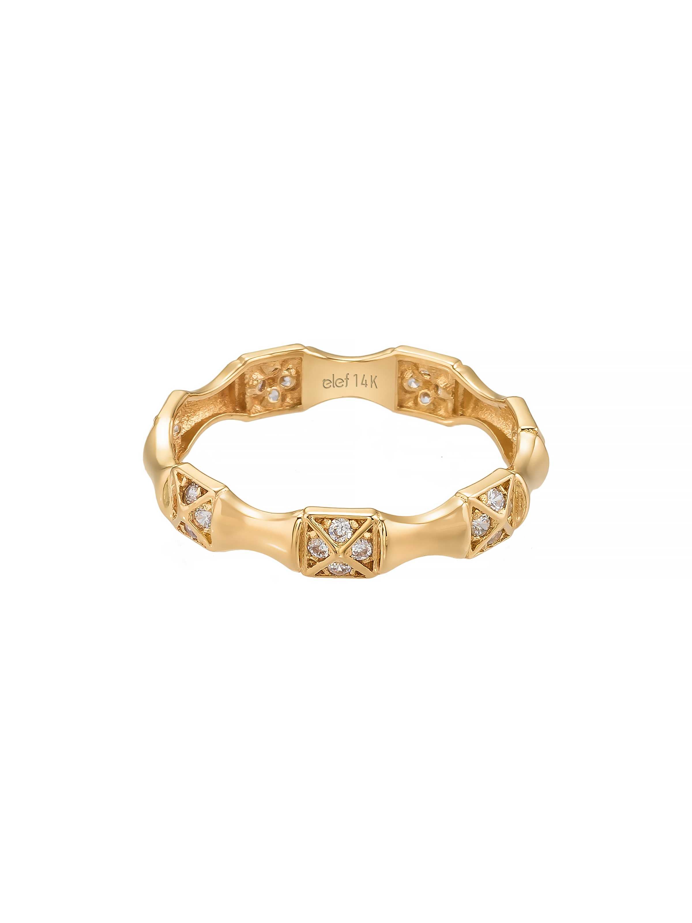 Geometrik Formlu Modern 14K Altın Yüzük - Elef Kuyumculuk