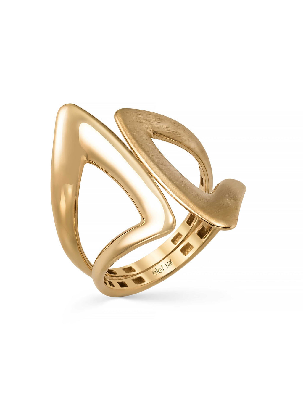 Geometrik Formlu Modern 14K Altın Yüzük - Elef Kuyumculuk