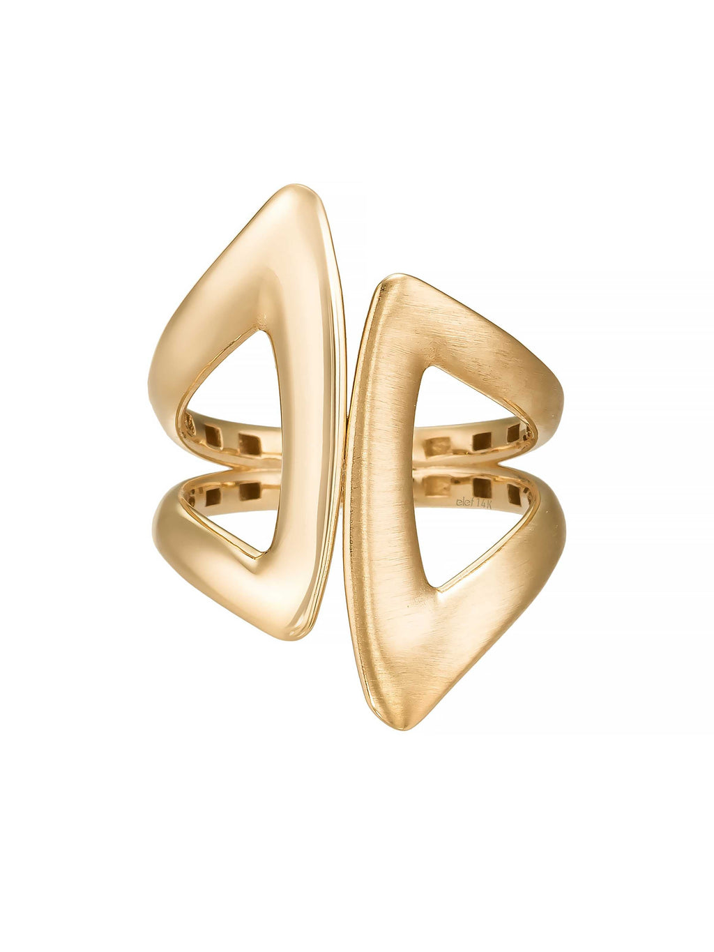 Geometrik Formlu Modern 14K Altın Yüzük - Elef Kuyumculuk