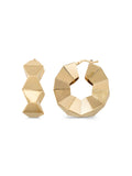 Geometrik Kesim Halka 14K Altın Küpe - Elef Kuyumculuk