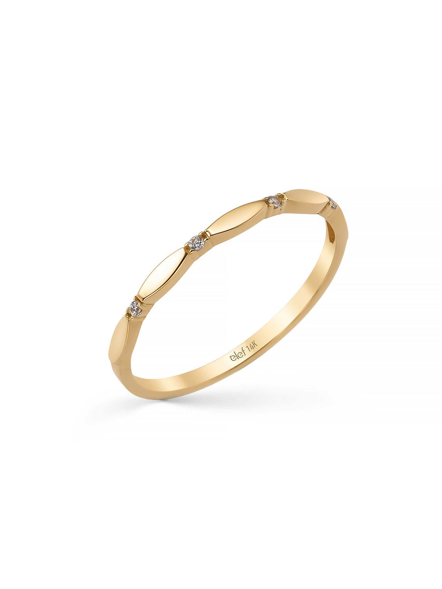 Geometrik Motifli Minimal 14K Altın Yüzük