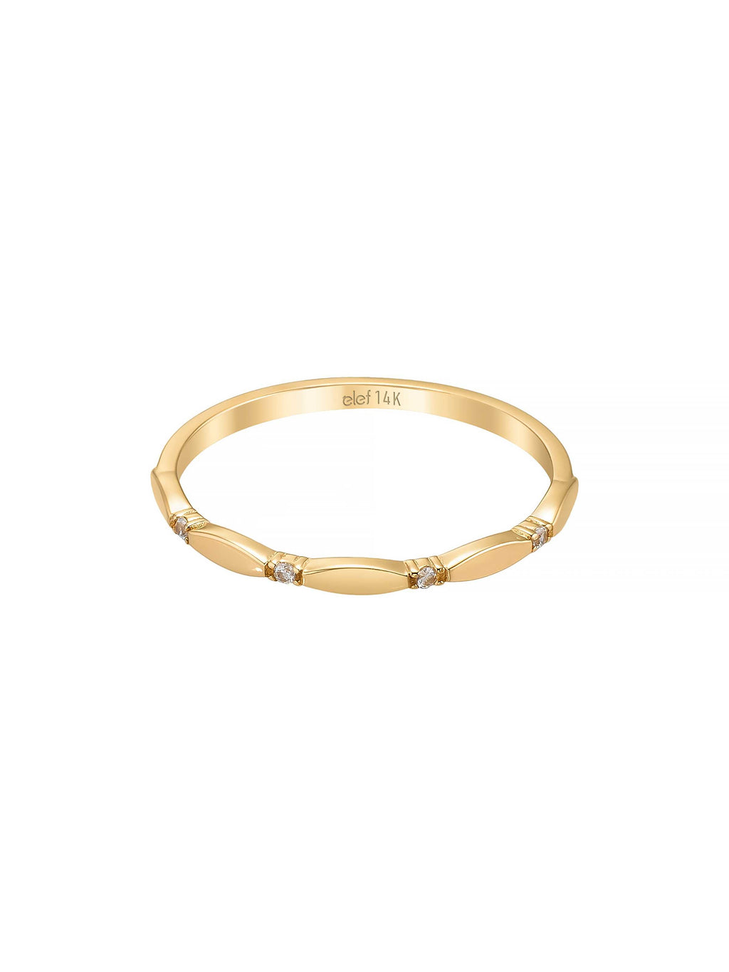 Geometrik Motifli Minimal 14K Altın Yüzük - Elef Kuyumculuk