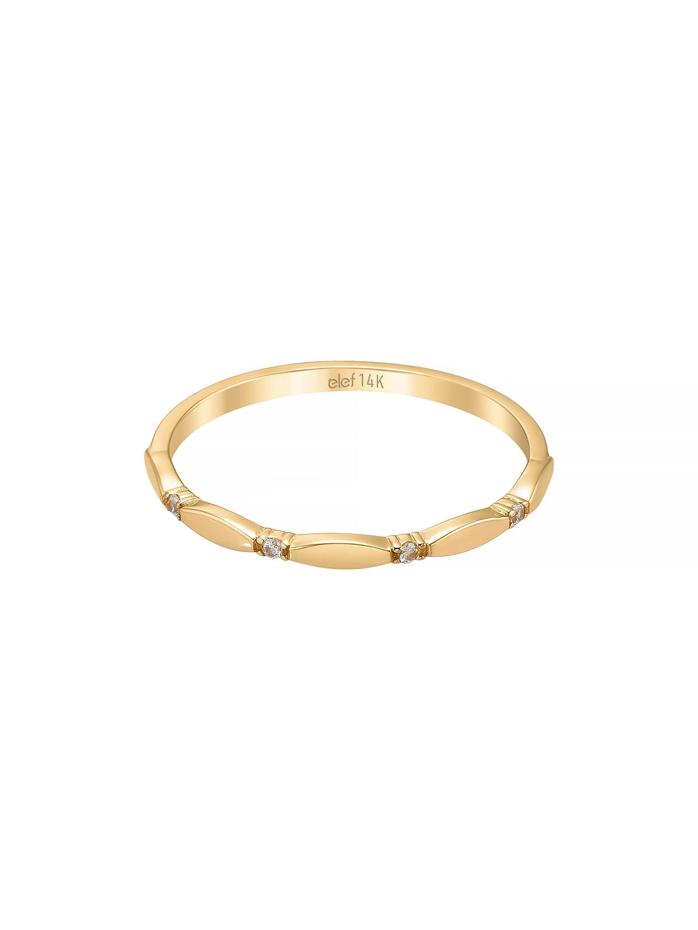 Geometrik Motifli Minimal 14K Altın Yüzük - Elef Kuyumculuk