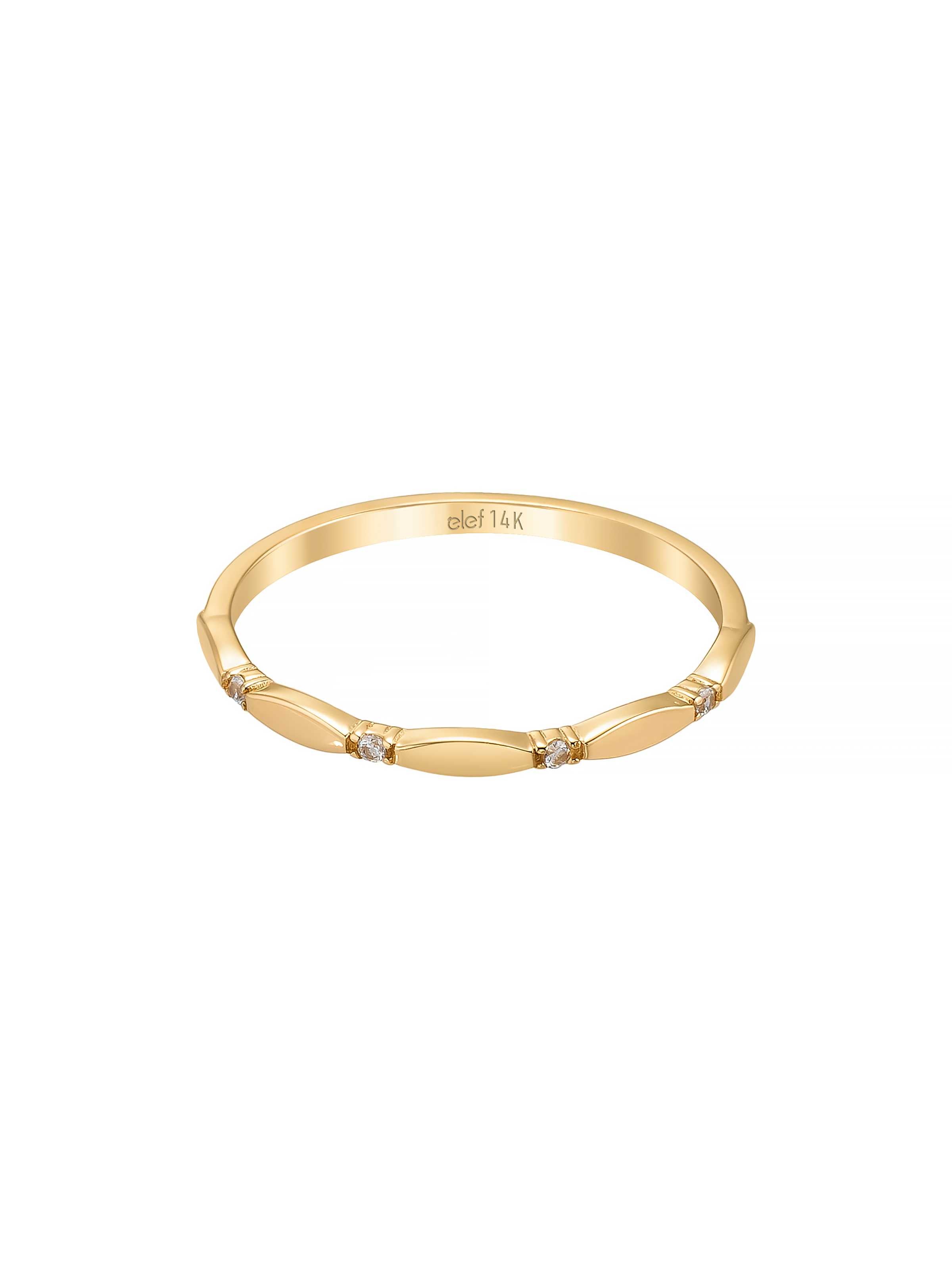 Geometrik Motifli Minimal 14K Altın Yüzük - Elef Kuyumculuk