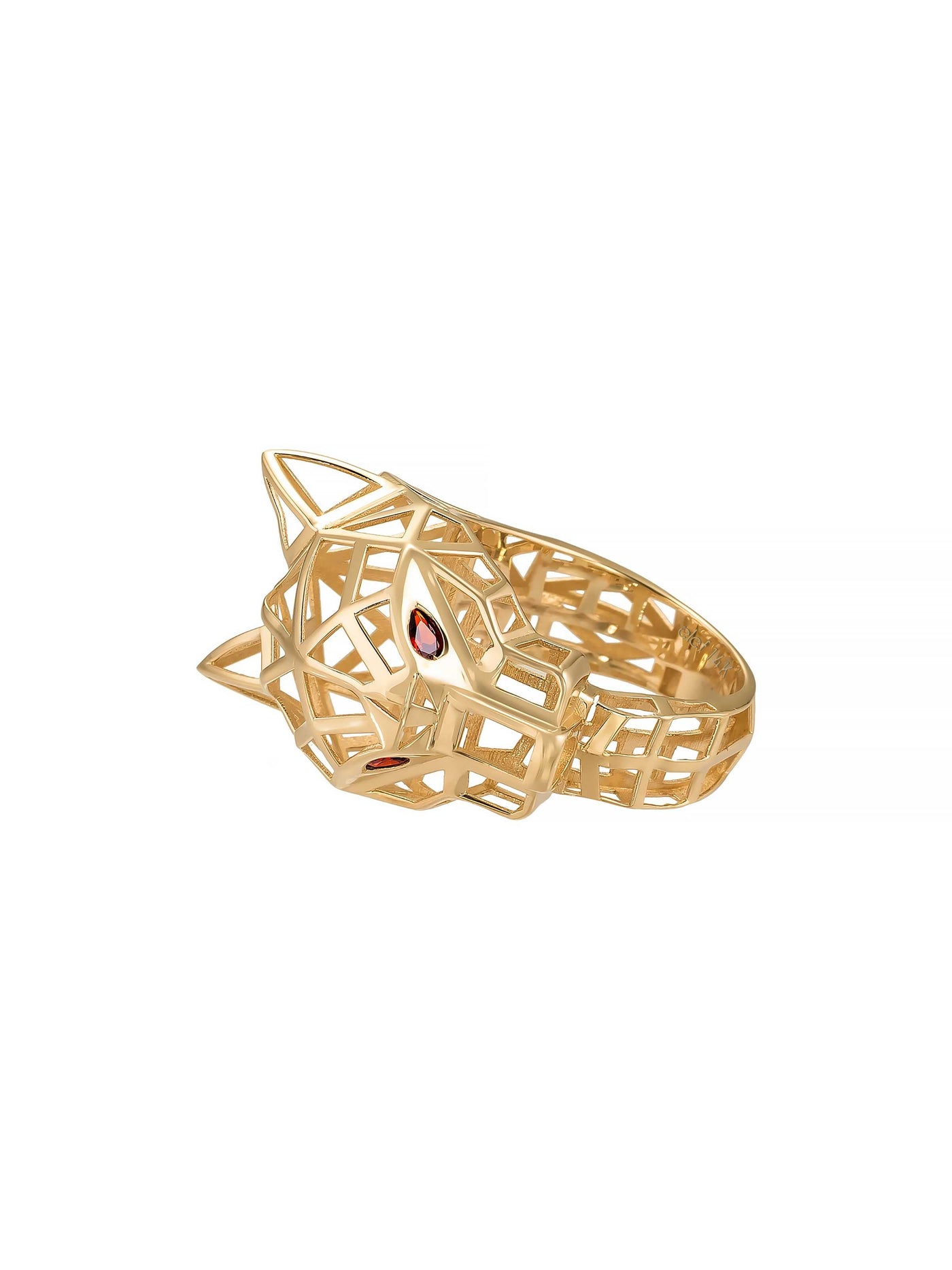 Geometrik Panter Formlu 14K Altın Yüzük - Elef Kuyumculuk