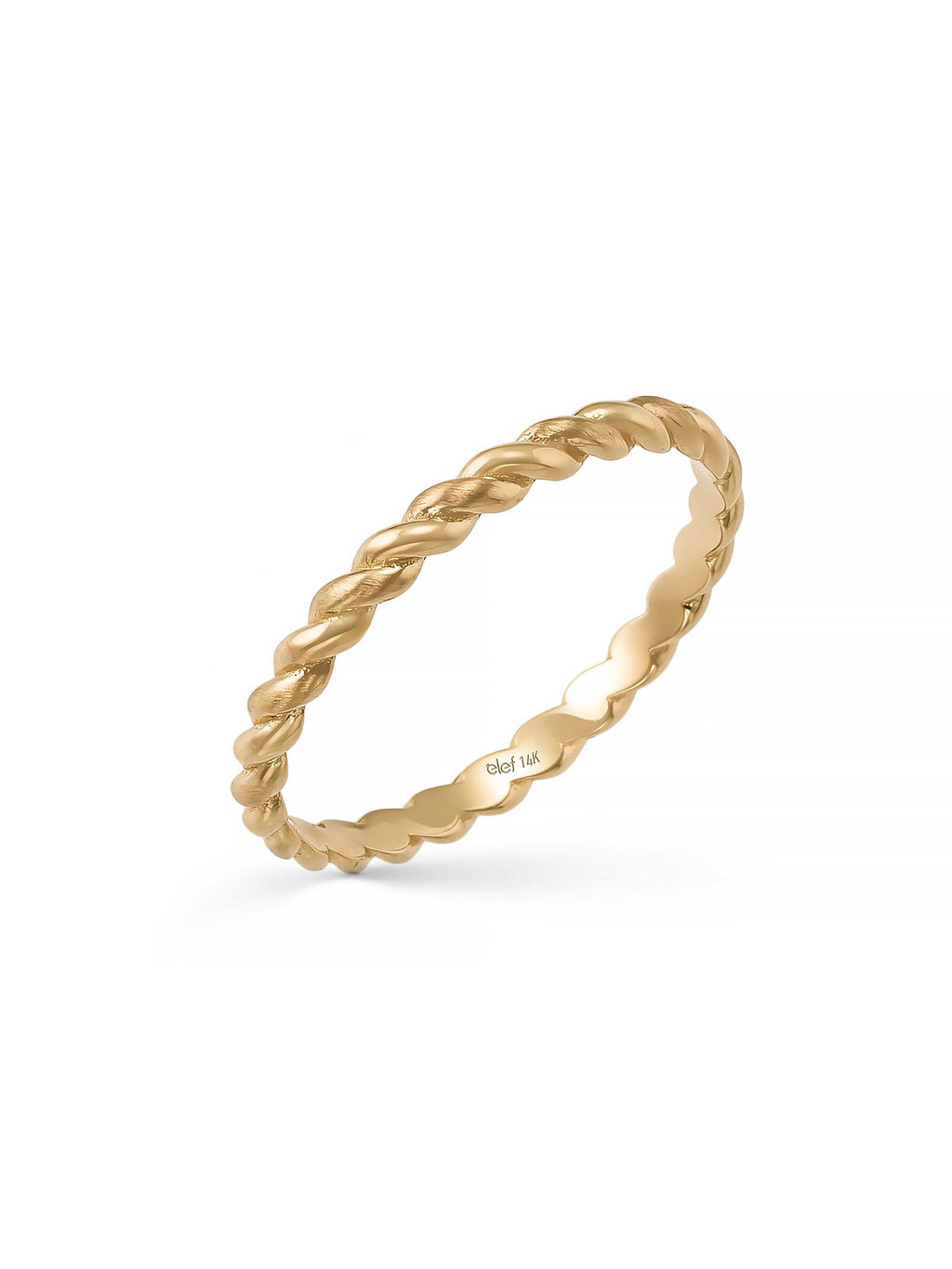 Halat Formlu Minimal 14K Altın Yüzük - Elef Kuyumculuk