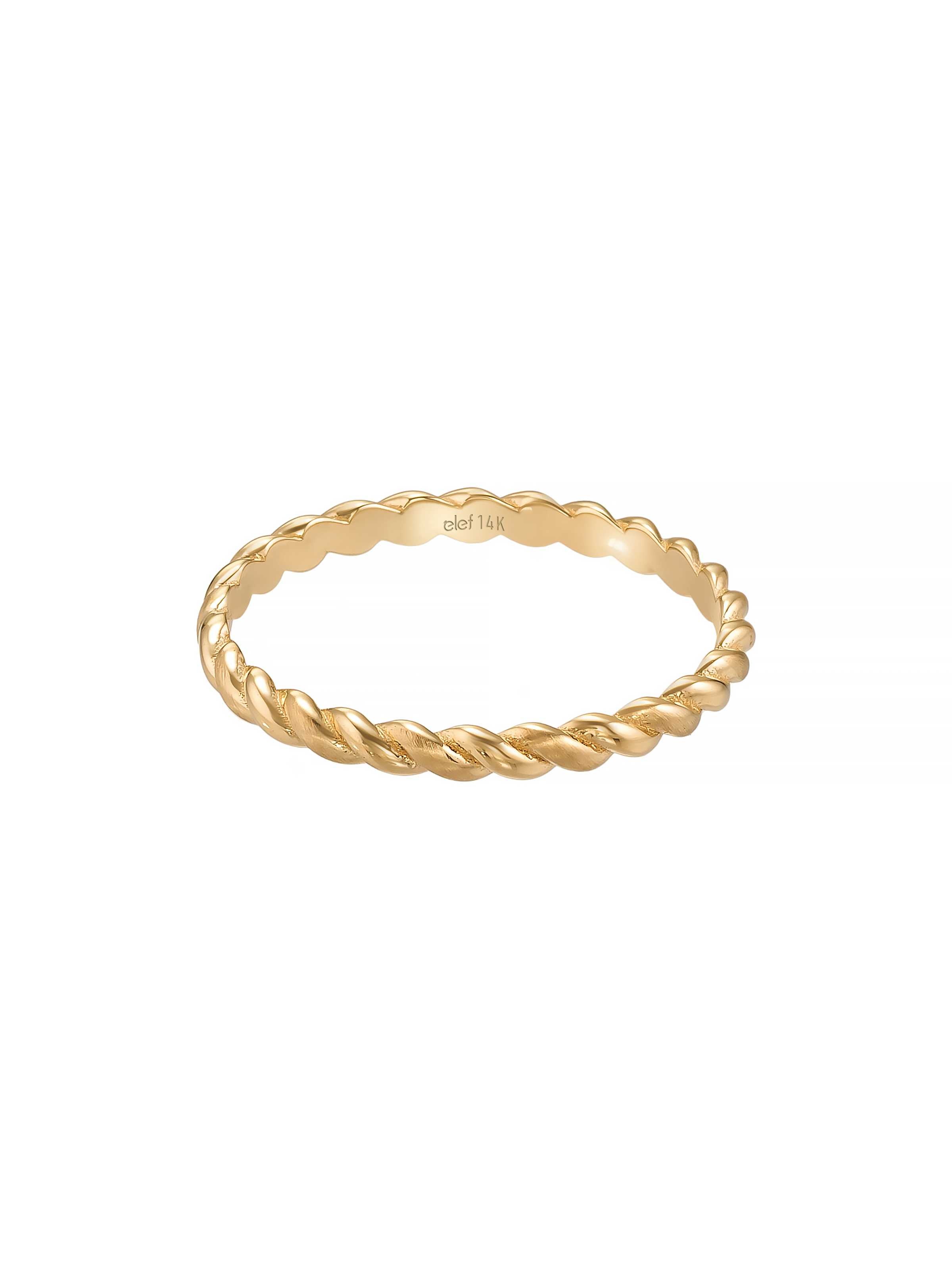 Halat Formlu Minimal 14K Altın Yüzük - Elef Kuyumculuk