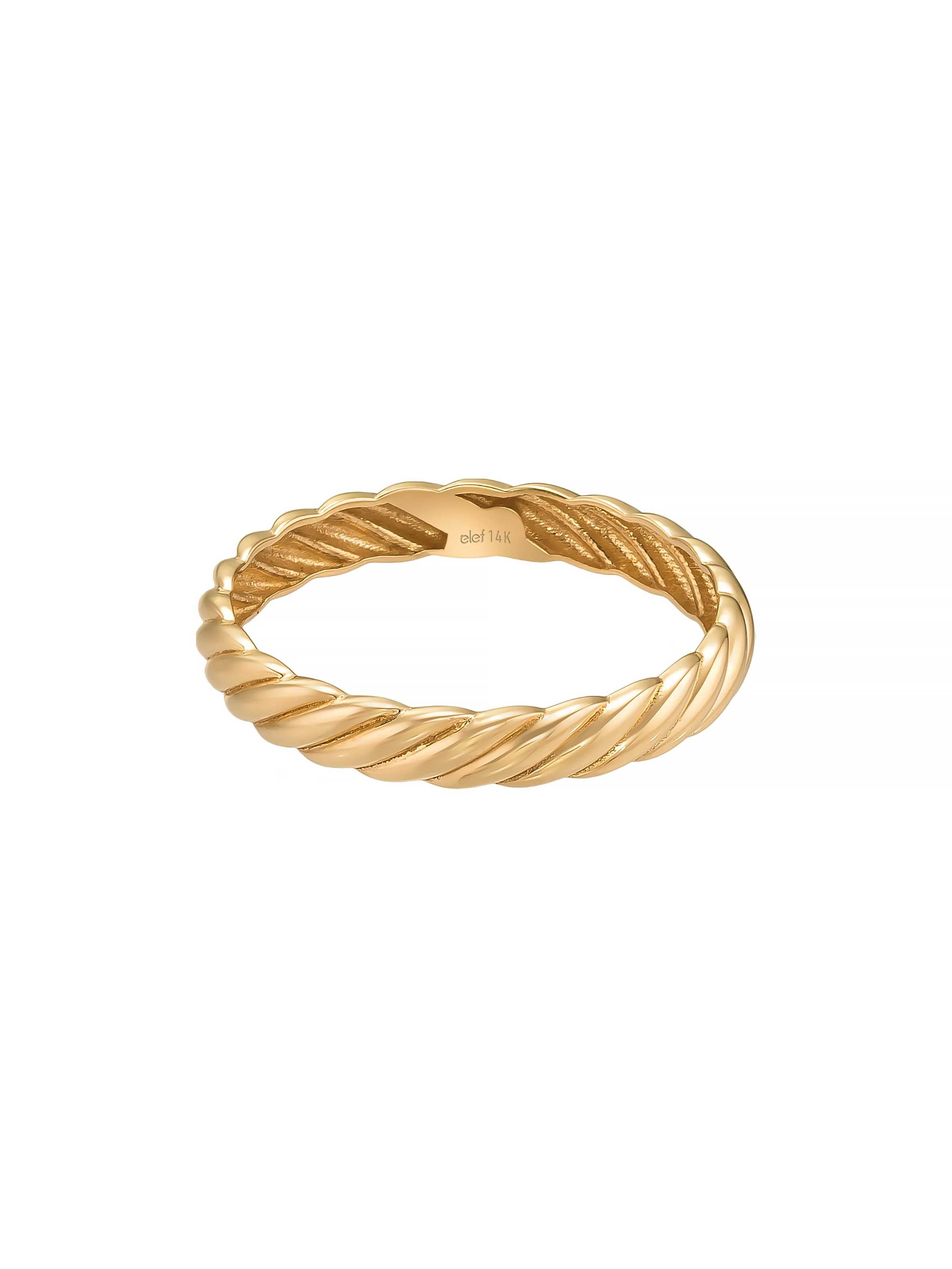 Halat Formlu Minimal 14K Altın Yüzük - Elef Kuyumculuk