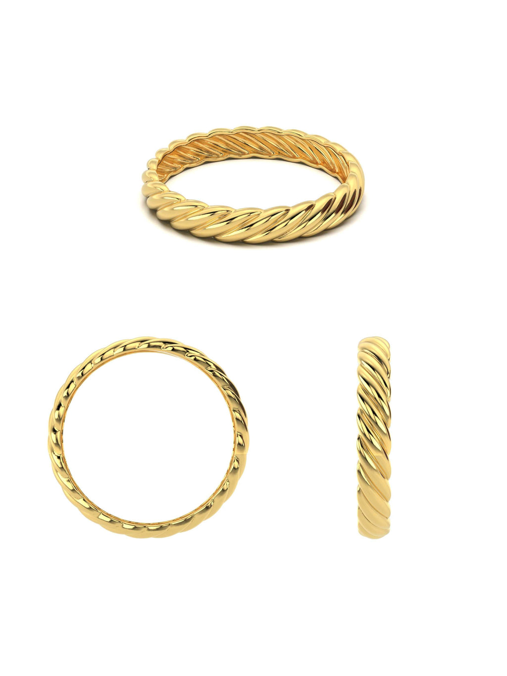 Halat Formlu Minimal 14K Altın Yüzük - Elef Kuyumculuk
